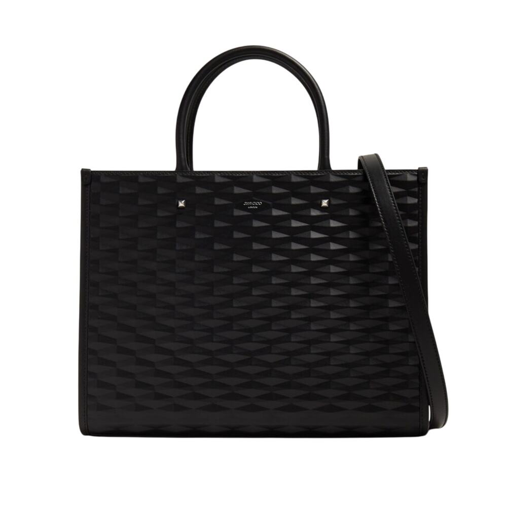 Jimmy Choo The Avenue M Diamond Embossed 3D Calf Skin Leather NEW FULLINCLUSION - Picture 2 of 8